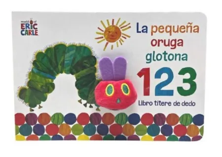La Pequeña Oruga Glotona 1 2 3. Libro Títere de Dedo