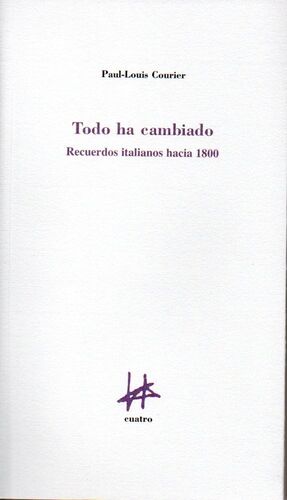 TODO HA CAMBIADO:RECUERDOS ITALIANOS HACIA 1800