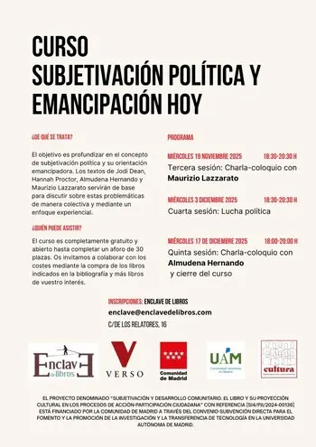 Curso SUBJETIVACIÓN POLÍTICA Y EMANCIPACIÓN HOY