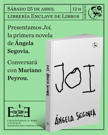 Presentación de JOY, la primera novela de Ángela Segovia