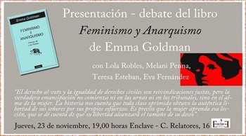 Feminismo y Anarquismo de Emma Goldman - 19 h.