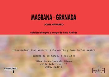 Presentación de MAGRANA-GRANADA de Joan Navarro. 12:00h