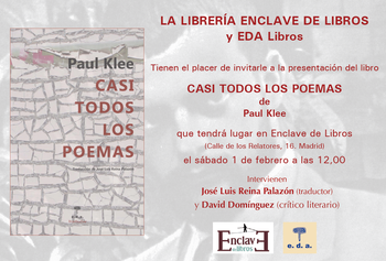 CASI TODOS LOS POEMAS DE PAUL KLEE. 12:00H