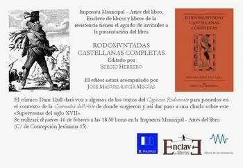 Presentación de las RODOMUNTADAS CASTELLANAS COMPLETAS, editadas por Sergio Herrero - 18:30 h