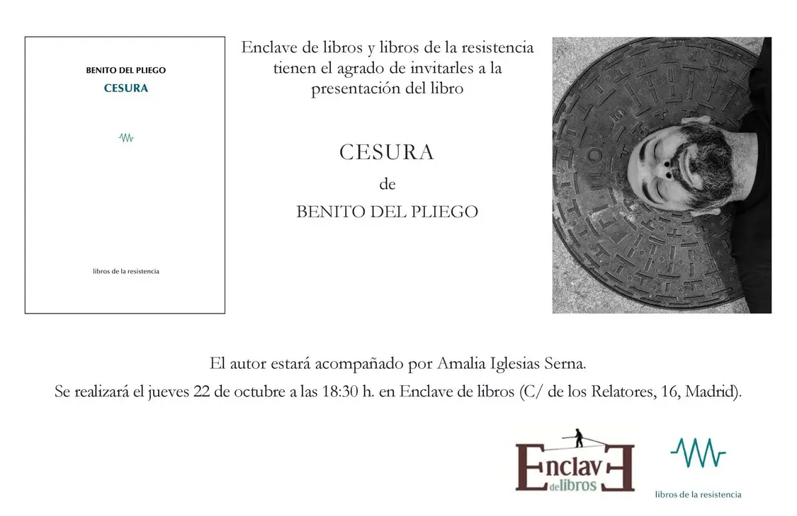 Presentación de CESURA, de Benito del Pliego