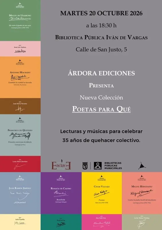 ÁRDORA ediciones presenta la nueva colección 'POETAS PARA QUÉ' 