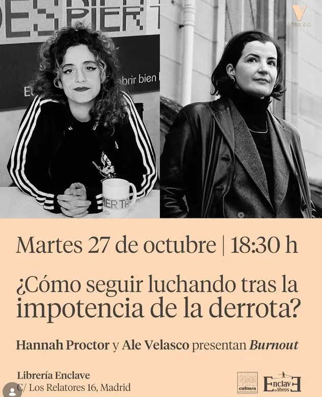 Presentación de BURNOUT, de Hannah Proctor